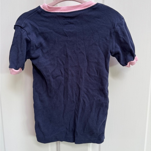 Joyond 3T Girls Navy and Pink Ballerina & Butterfly Short Sleeve Pajama Top - Picture 5 of 5